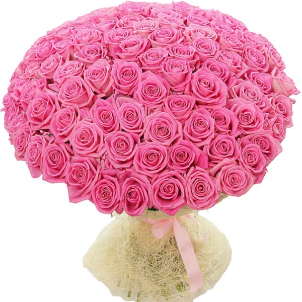  Antalya Florist 101 Adet Pembe Gül 80cm