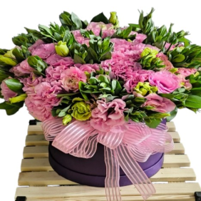  Antalya Flowers Mor Kutuda 29 Adet Pembe Lisyantuslar