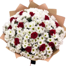  Antalya Flowers 15 Adet Kırmızı Gül ve Papatyalar