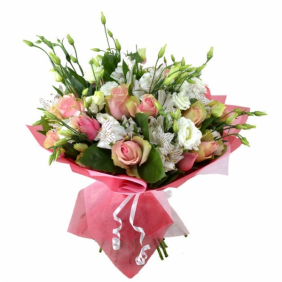  Antalya Flowers Order Gül Astomerya Lisyantus Şık Buket